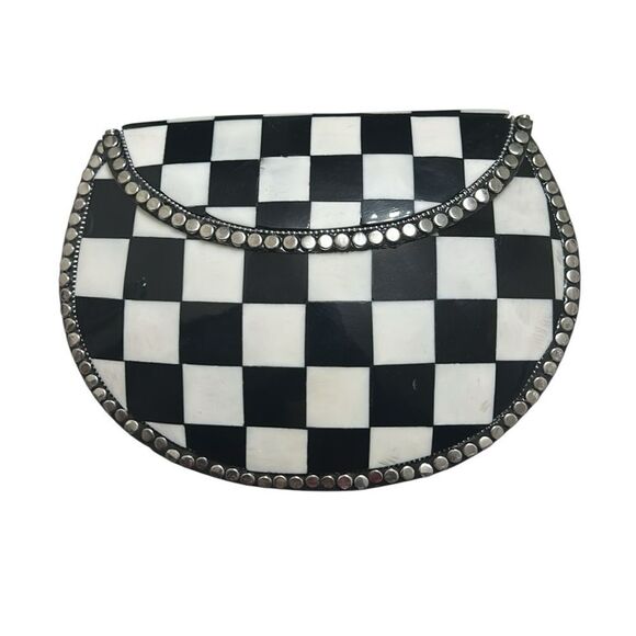 Ramla Handmade Black & White Crossbody Bag - Picture 3 of 9